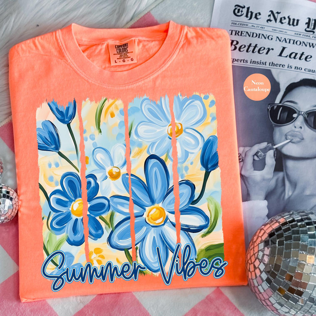 Summer Comfort Colors Floral Summer Vacation Beach Watercolor Neon Summer Summer (1)