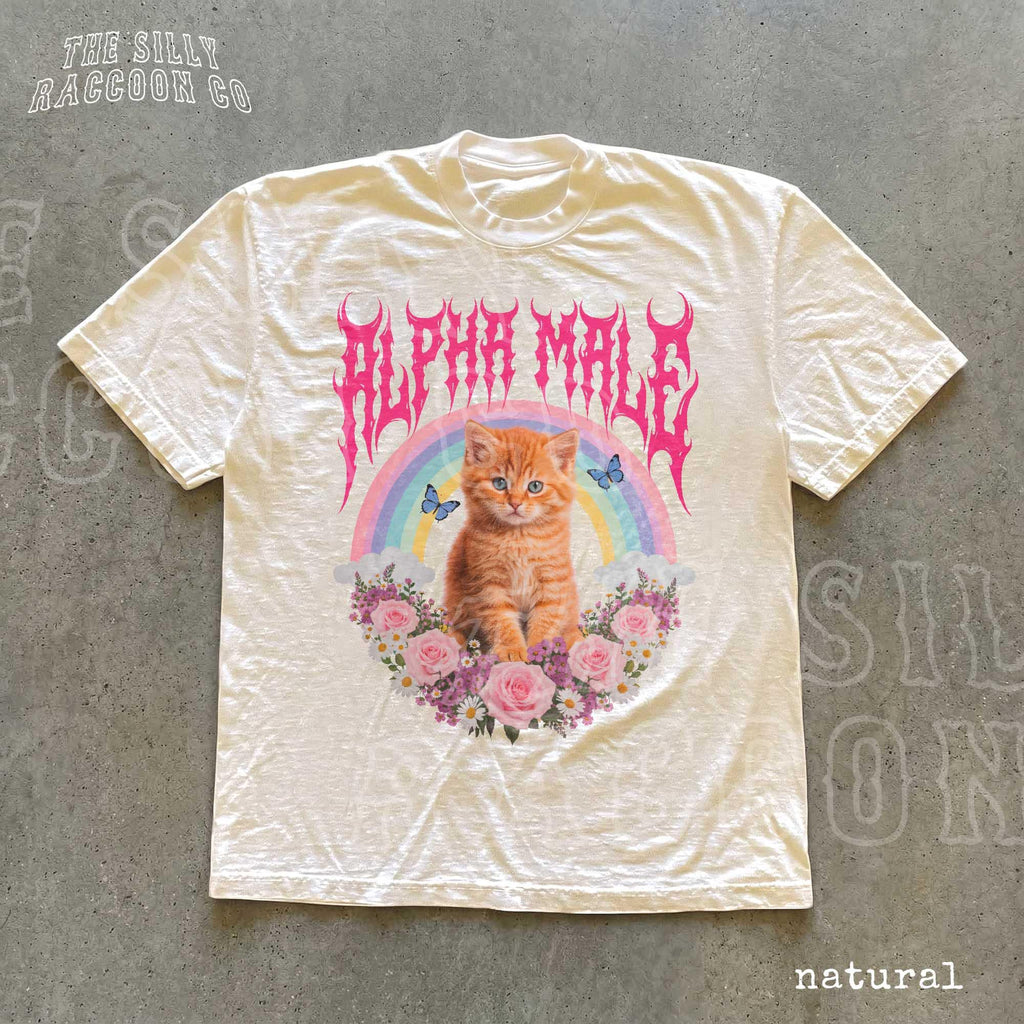 Alpha Male Kitten Ironic Cat Meme Tee Sarcastic Cat Lover Bootleg Vintage (1)