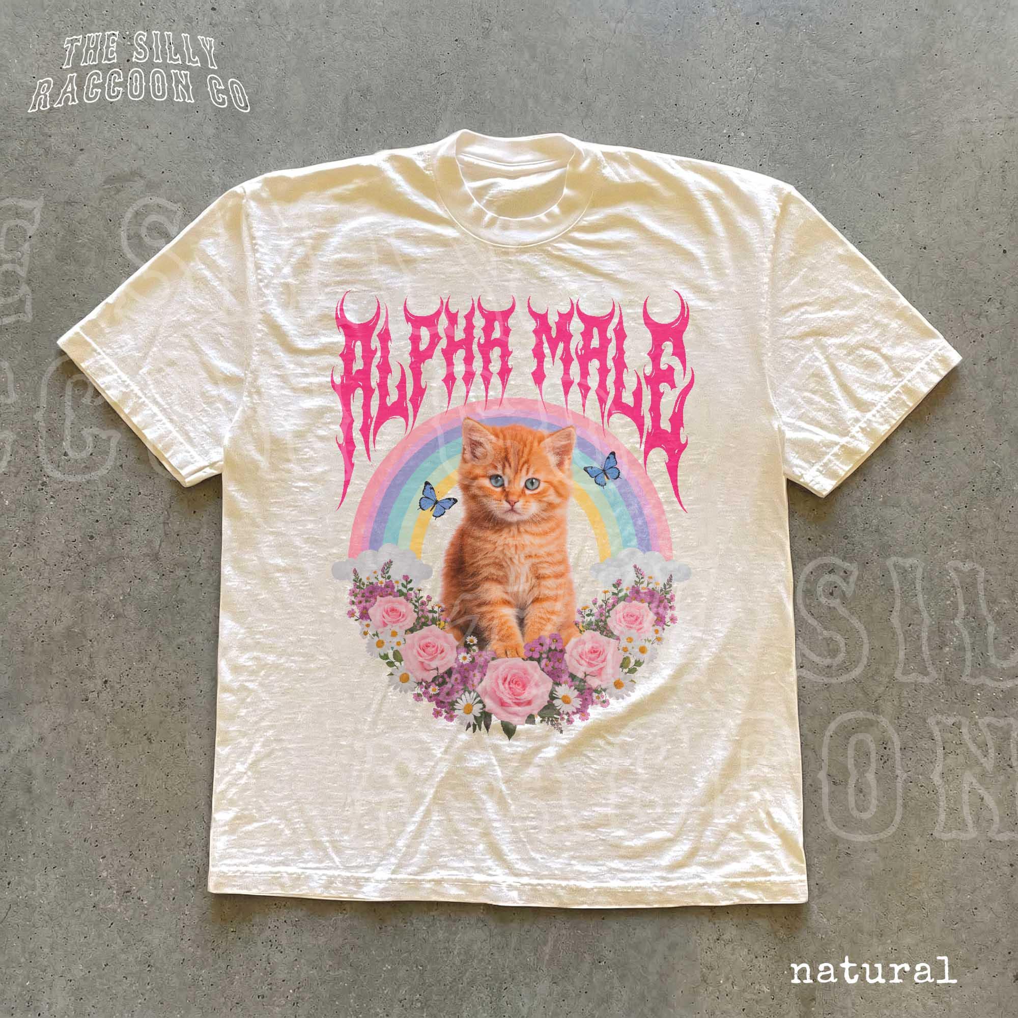 Alpha Male Kitten Ironic Cat Meme Tee Sarcastic Cat Lover Bootleg Vintage (1)