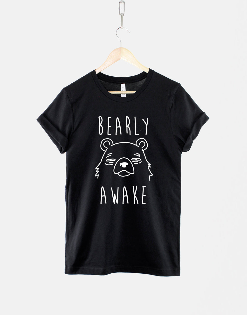 Bearly Awake Tired Bear Sleepy Pun Tee Coffee Lover Unisex T-shirt, Sweatshirt, Hoodie (1)