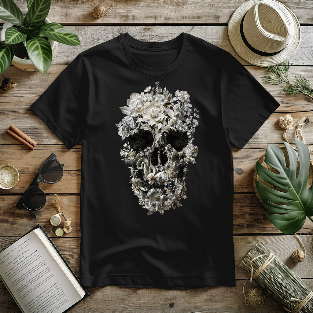 Floral Skull Bella Canvas Gothic Ar Unisex T-shirt, Sweatshirt, Hoodie (1)