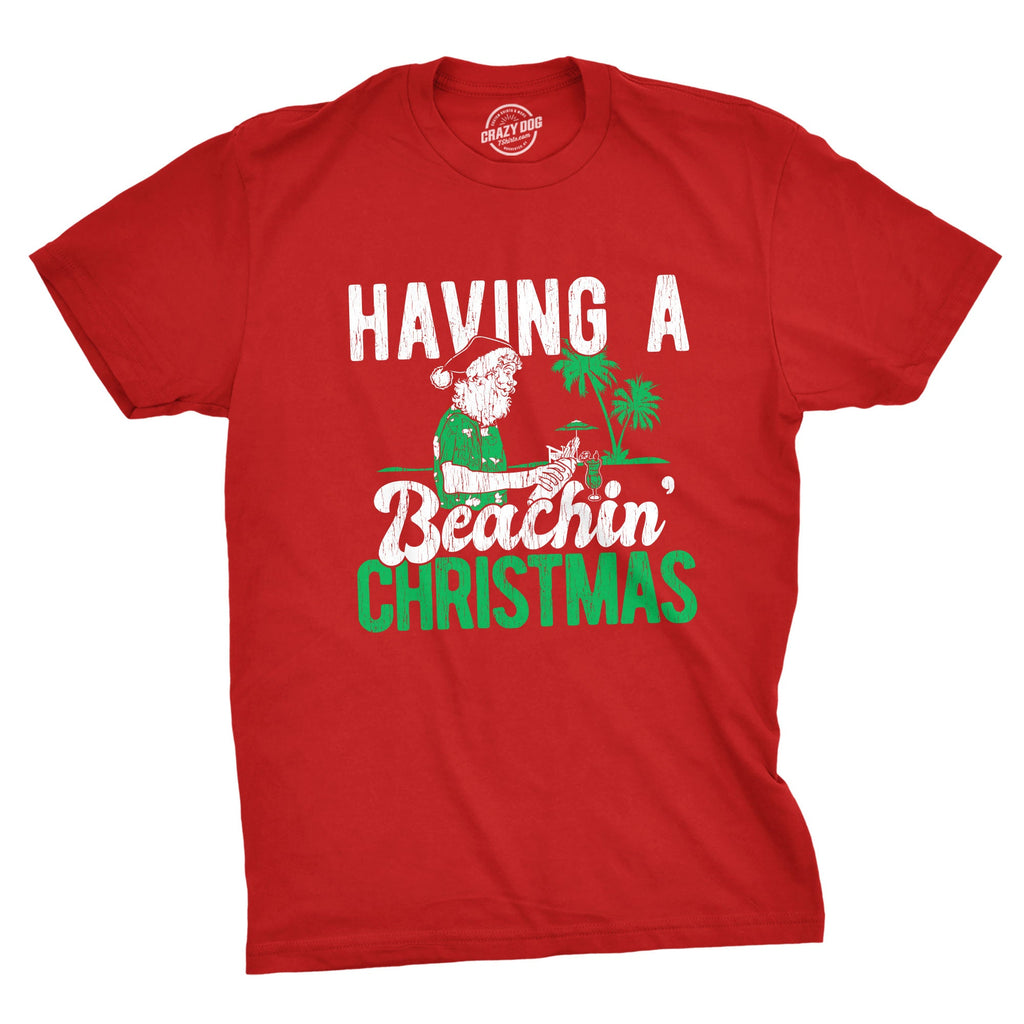 Having A Beachin Christmas Men's T Shirt