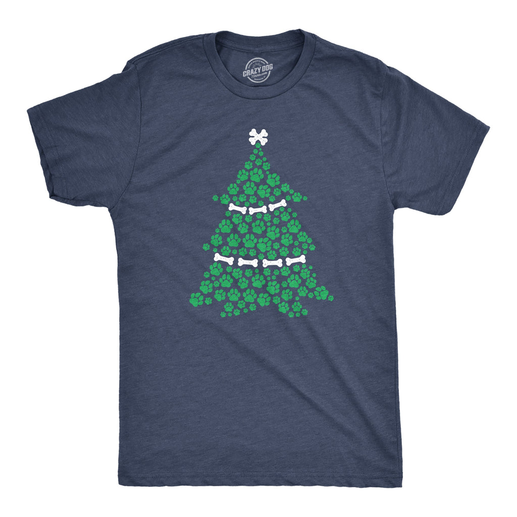 Dog Paw Christmas Tree Men's T Shirt