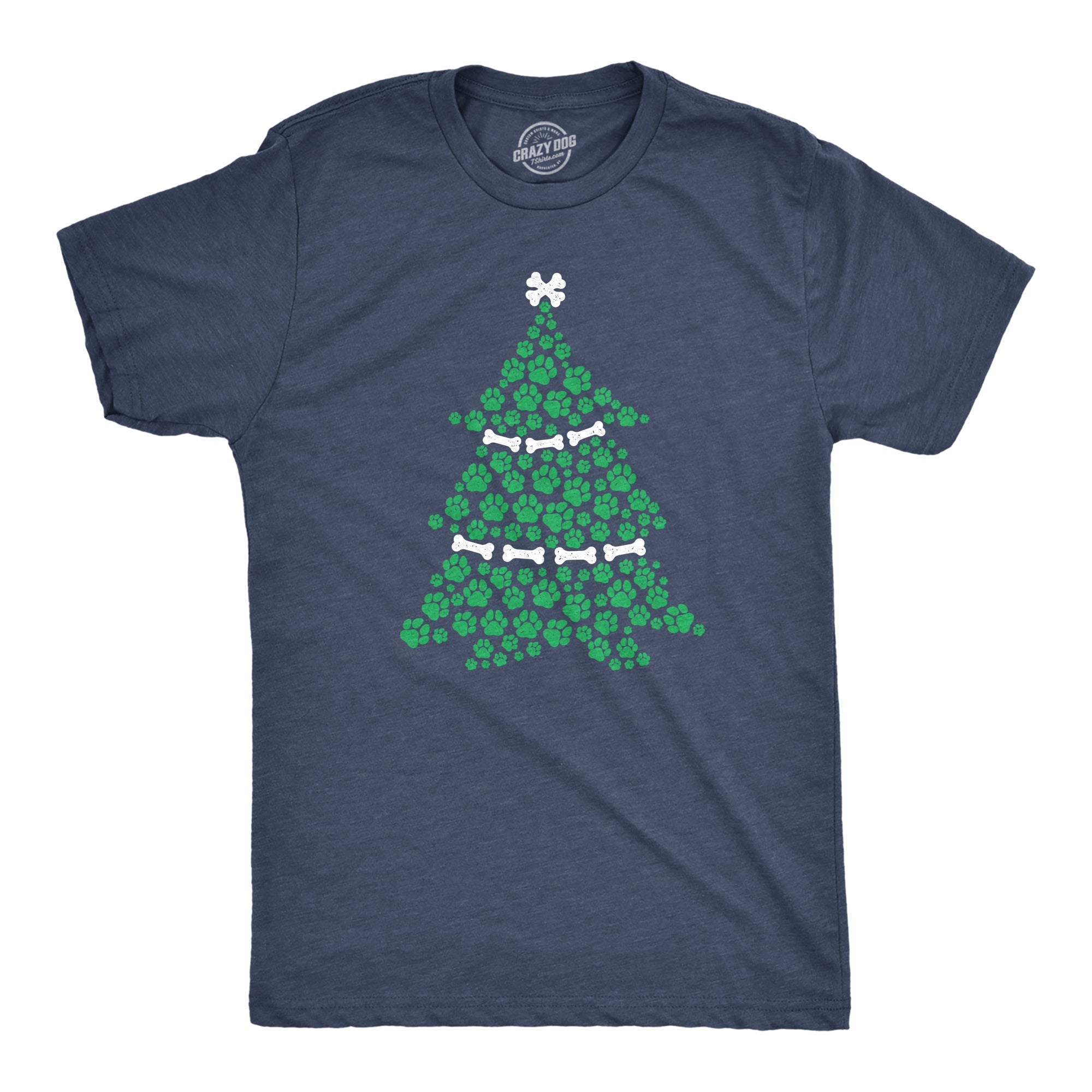 Dog Paw Christmas Tree Men's T Shirt