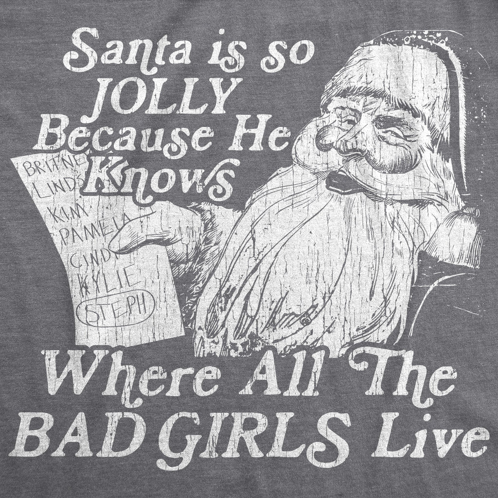 Santa Is Jolly Because He Knows Where The Bad Girls Live Men's T Shirt