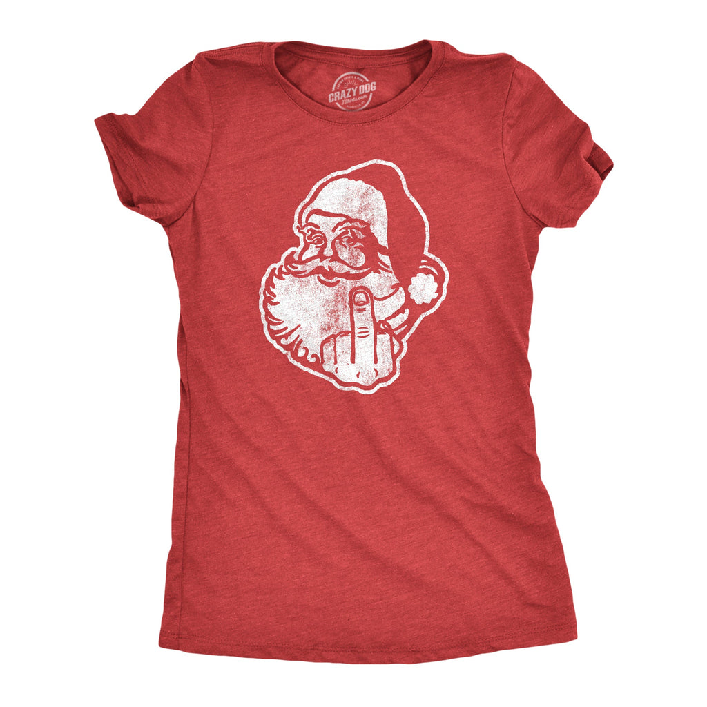 Middle Finger Santa Women's T Shirt