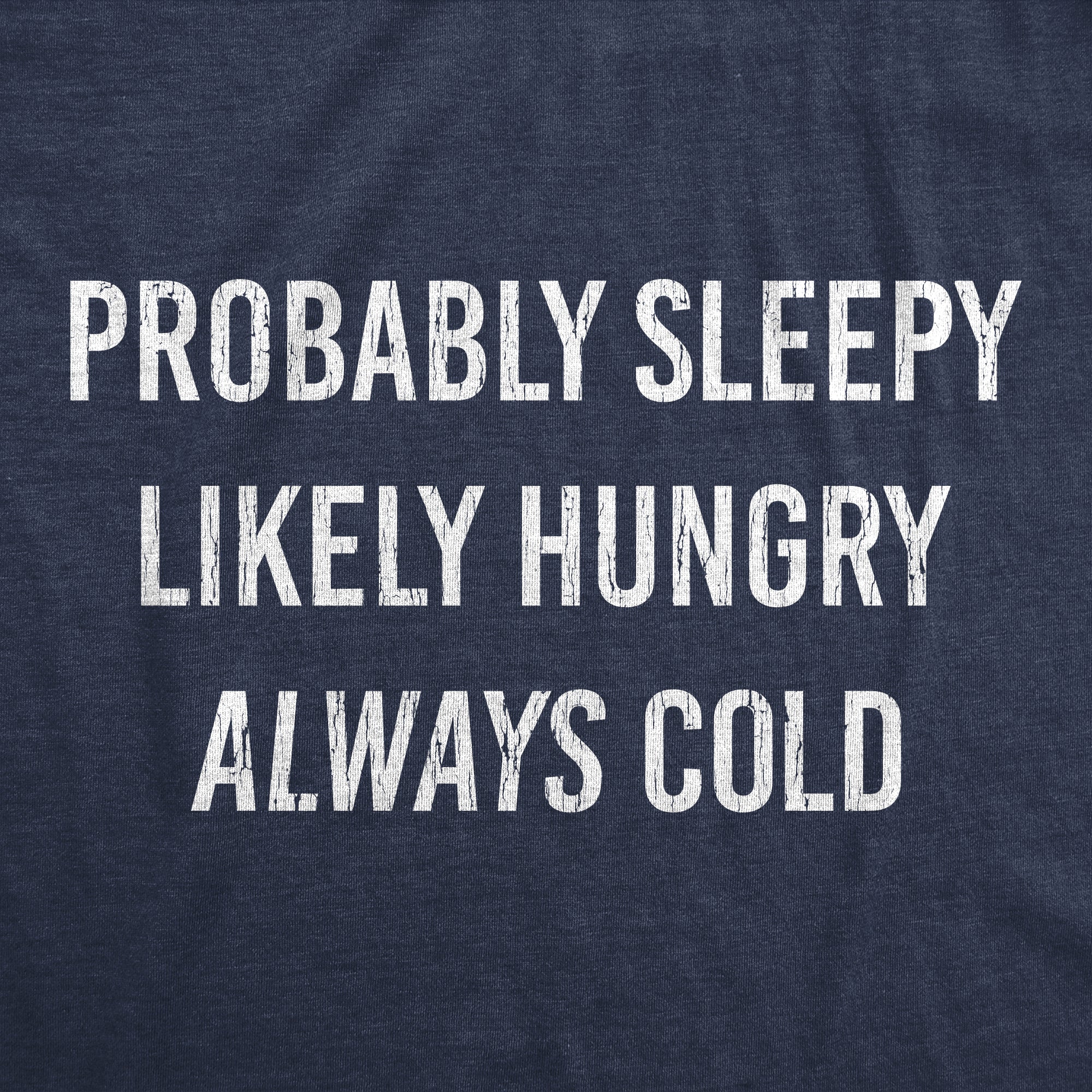 Probably Sleepy Likely Hungry Always Cold Women's T Shirt