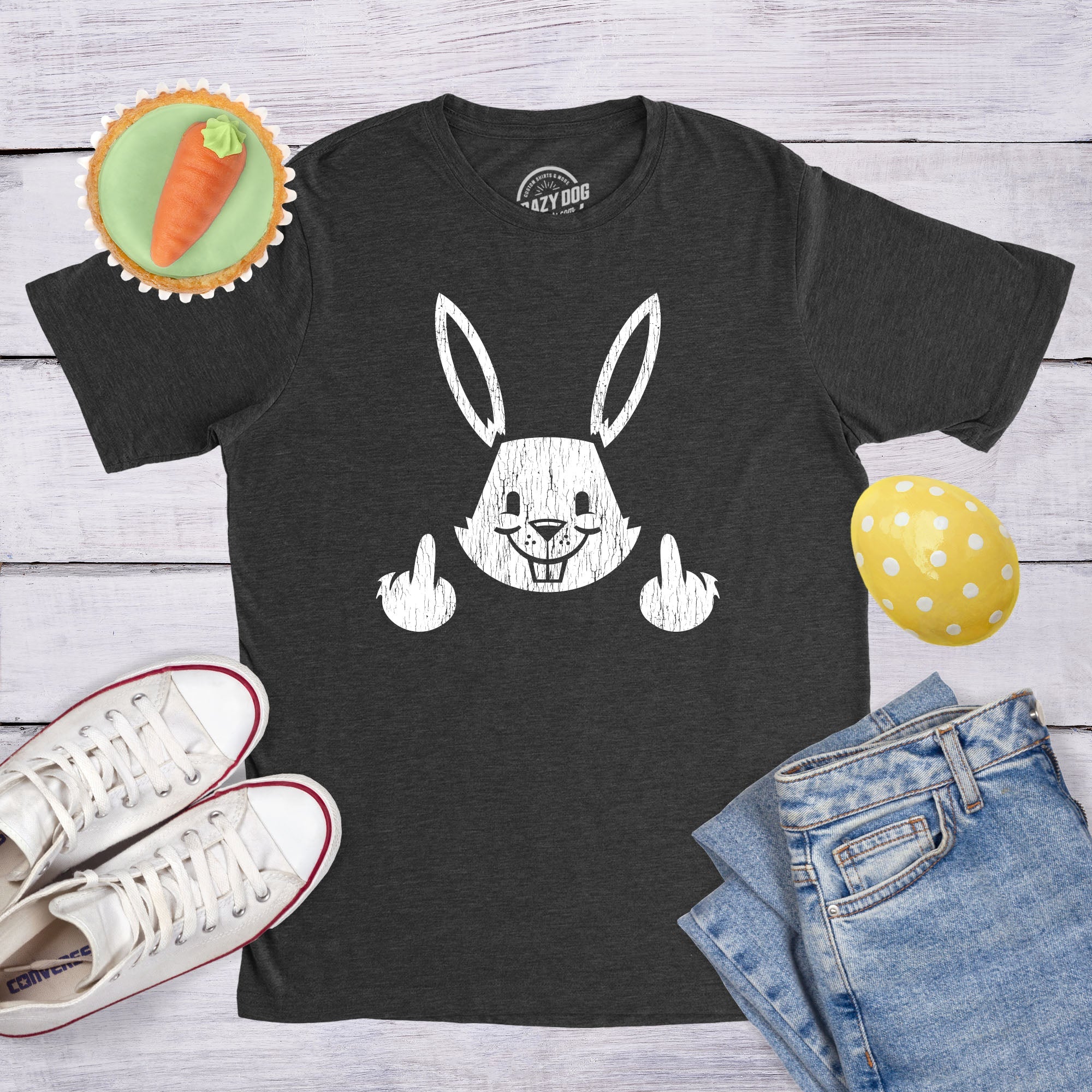 Bunny Flipping The Bird Men's T Shirt
