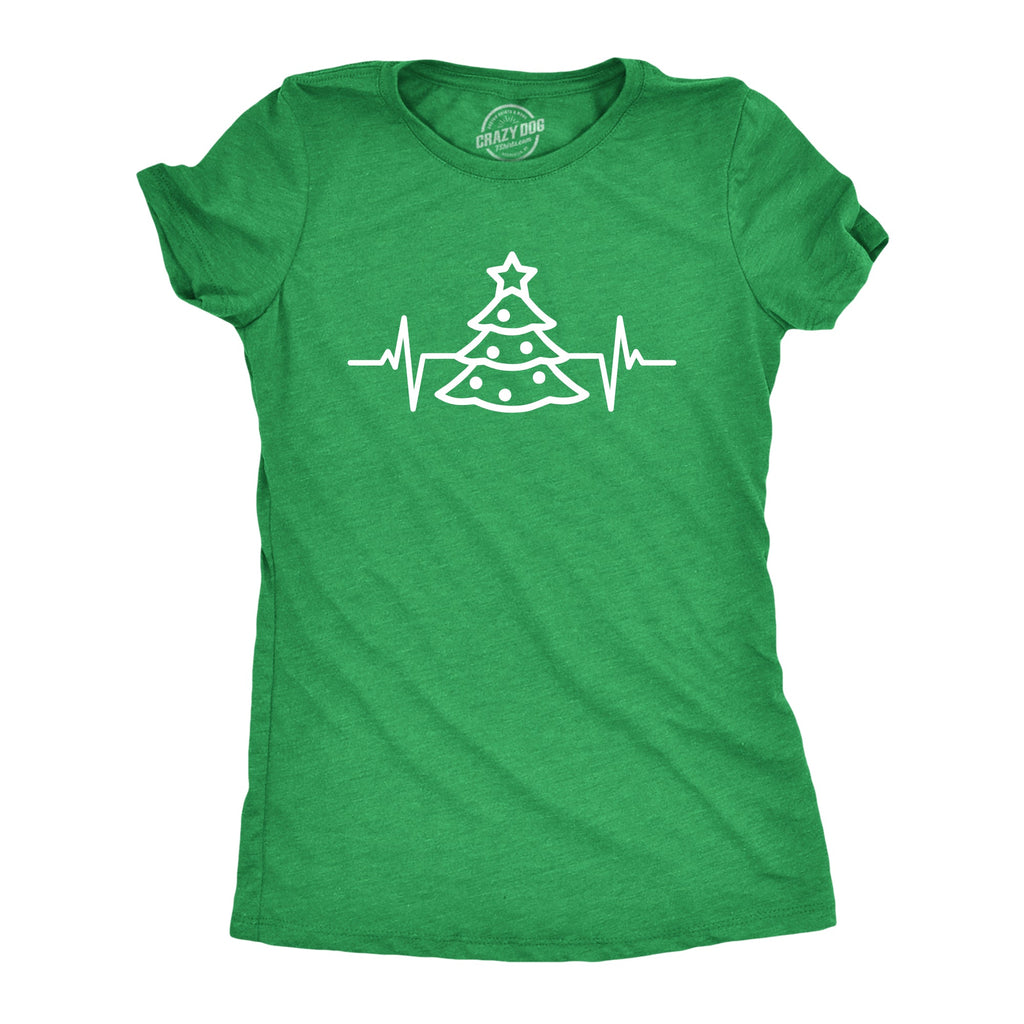 Christmas Tree Heart Beat Women's T Shirt
