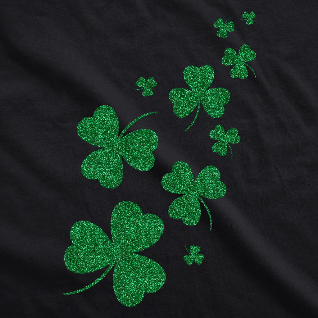 Glitter Shamrocks Womens V-Neck
