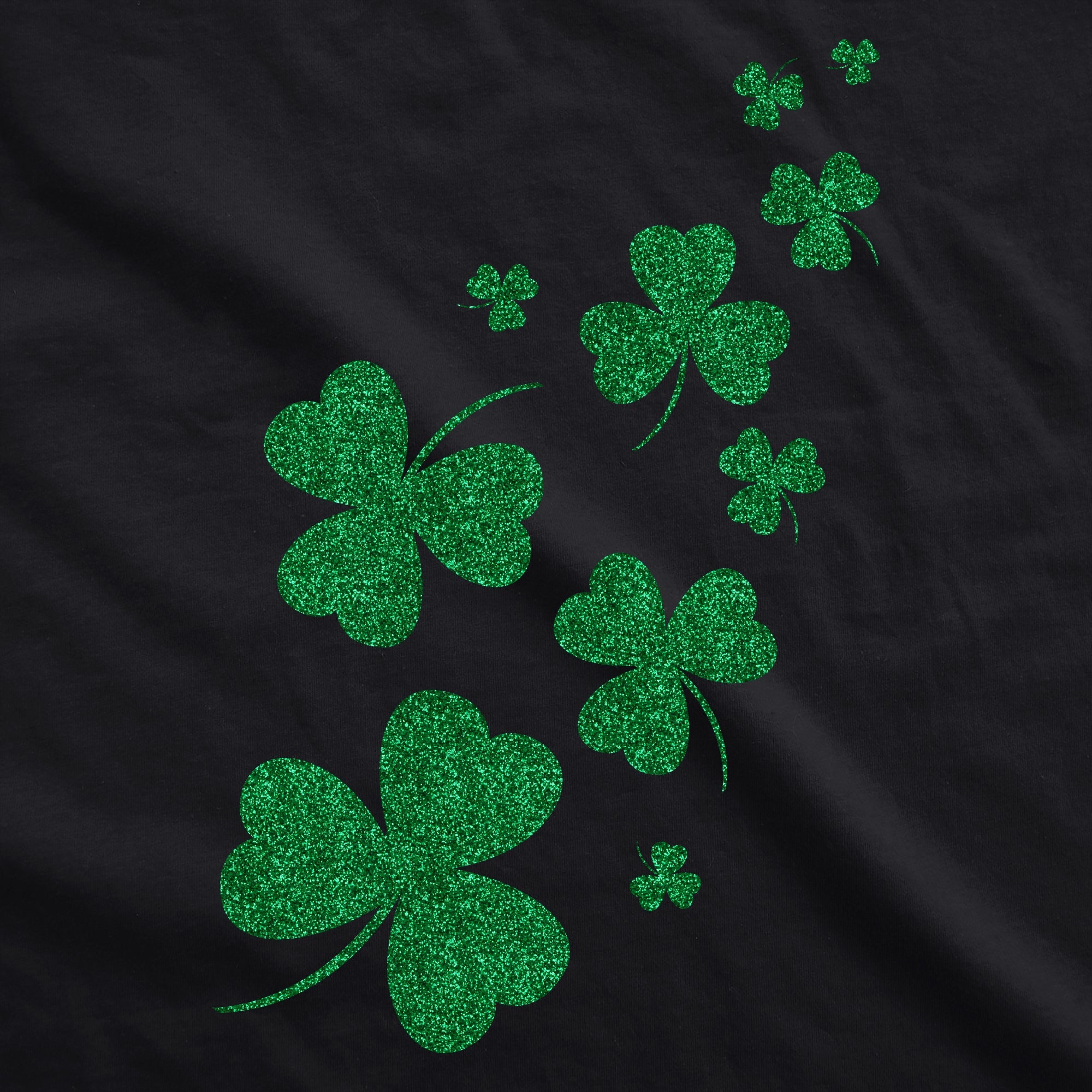 Glitter Shamrocks Womens V-Neck