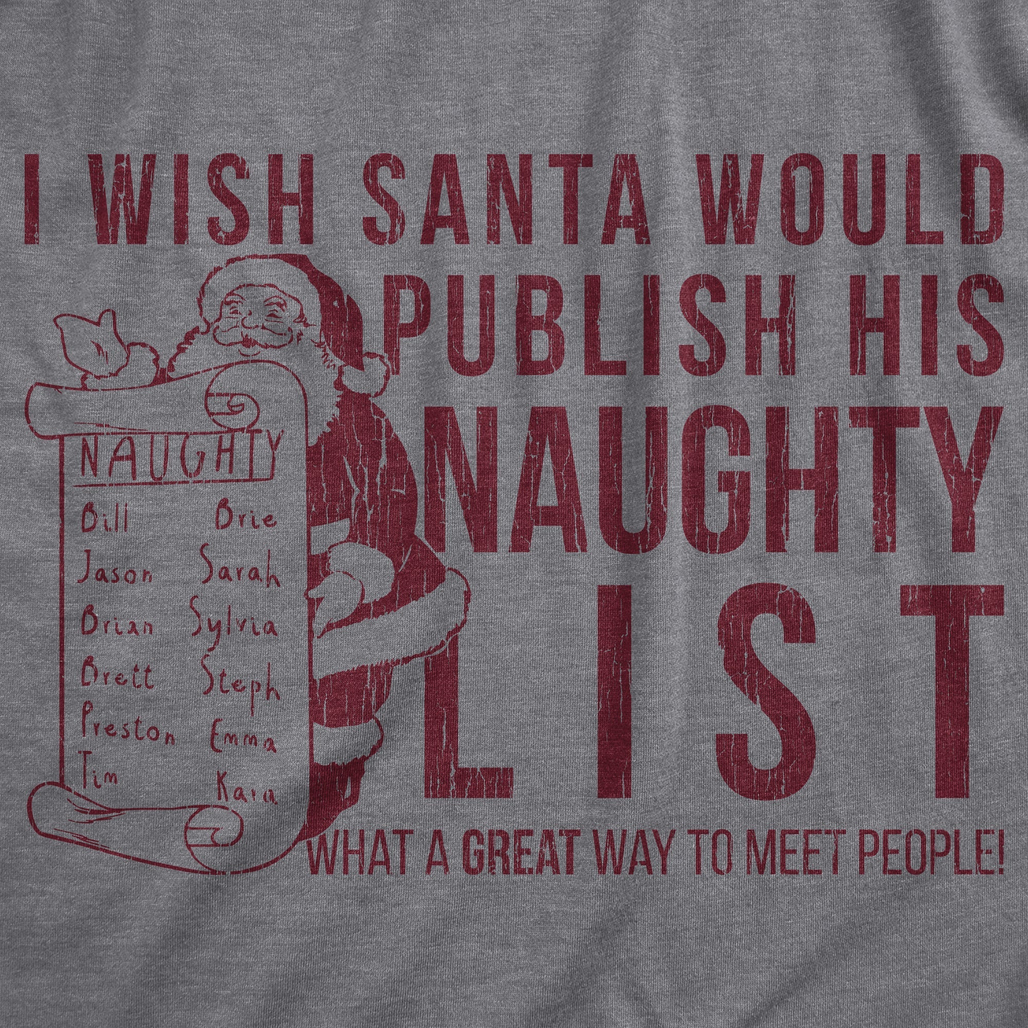 I Wish Santa Would Publish His Naughty List Men's T Shirt
