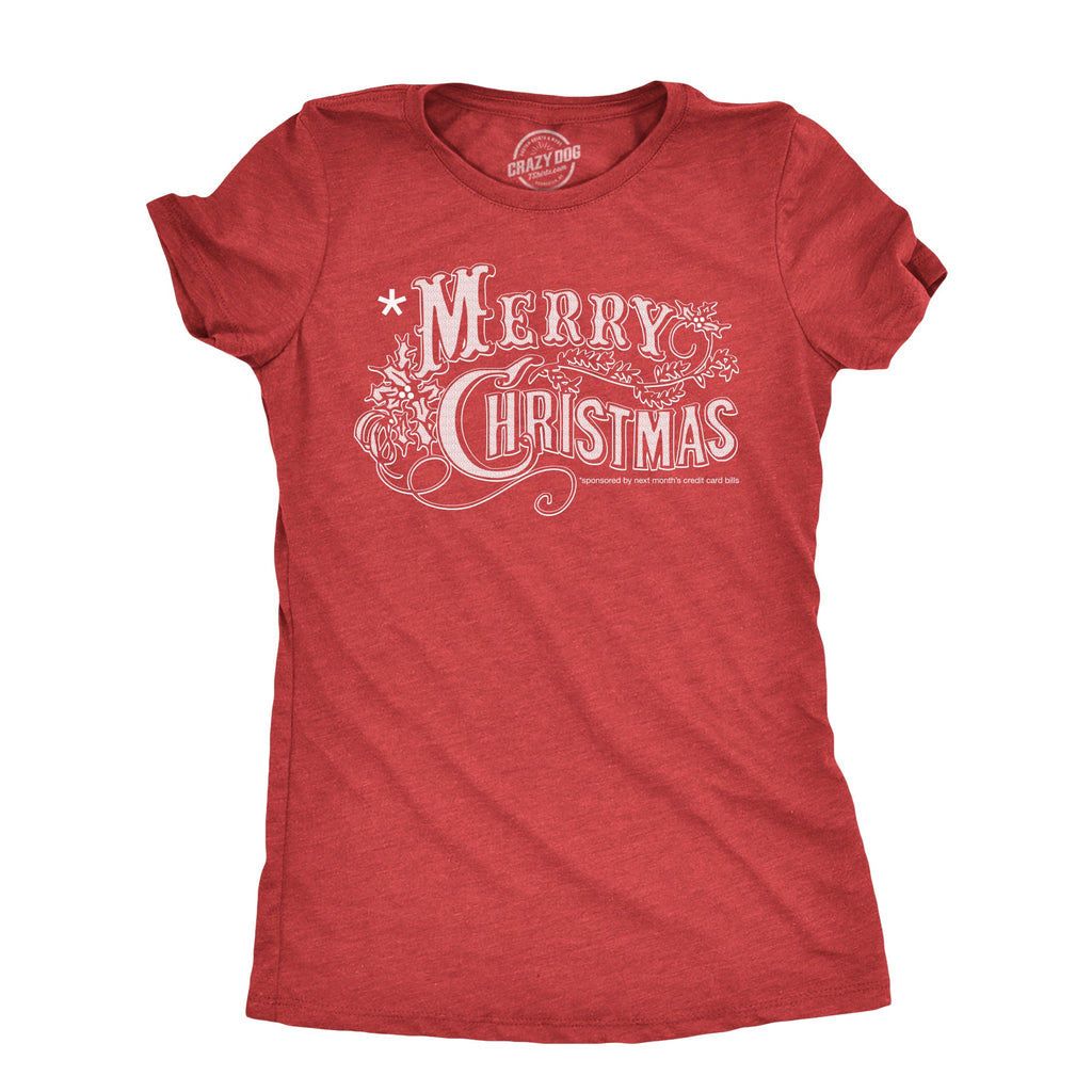 Merry Christmas Credit Card Women's T Shirt