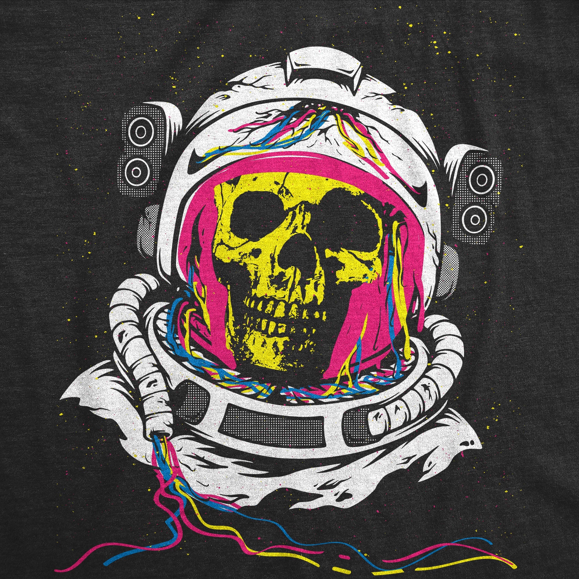Rainbow Astronaut Skull Men's T Shirt