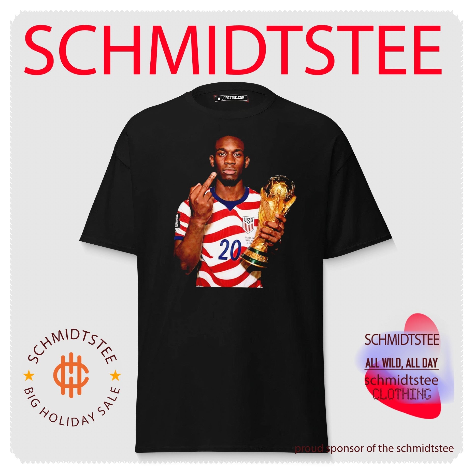 Folarin Balogun US Men’s National Soccer Team World Cup Champion middle finger shirt