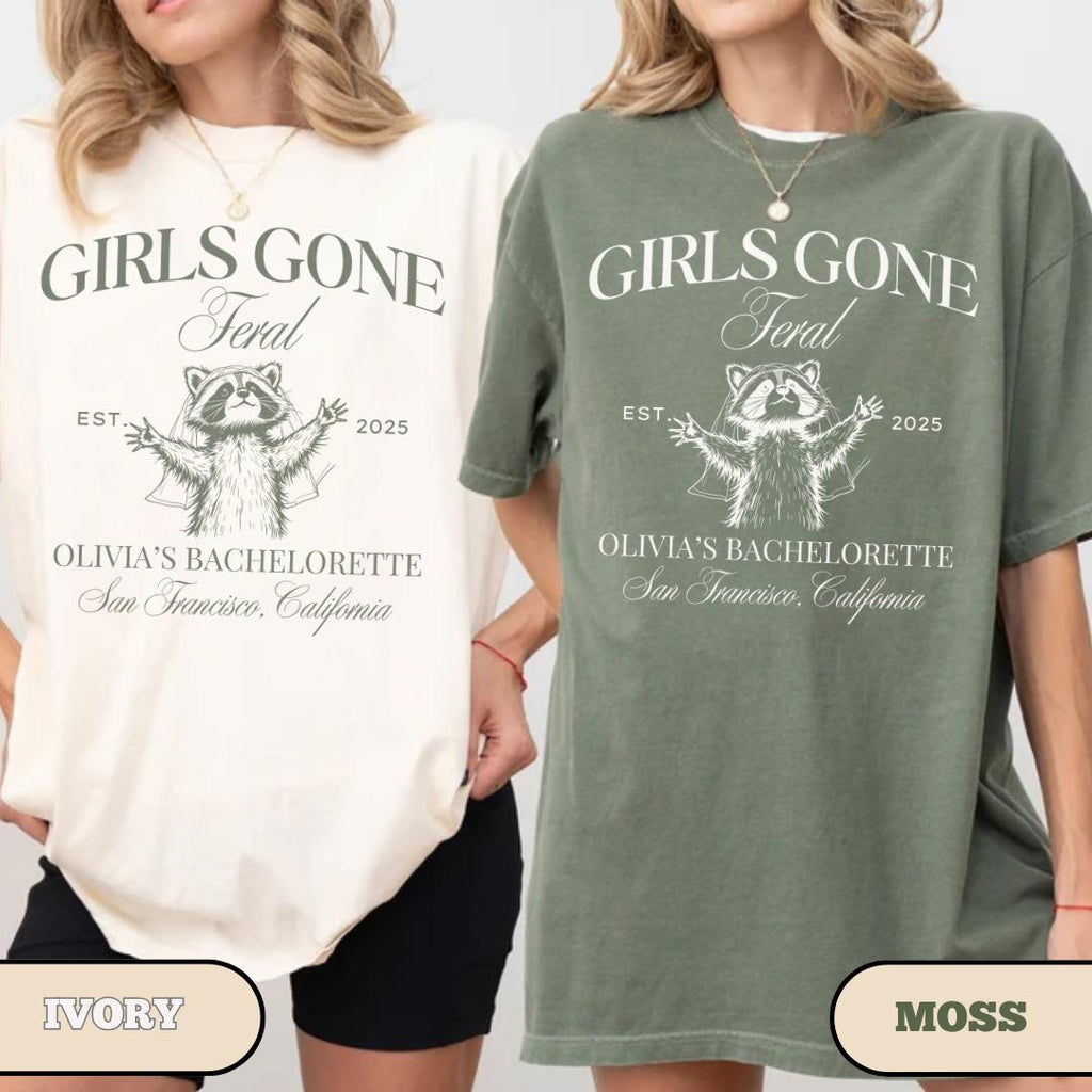 Gone Feral Bachelorette Party Feral Raccoon Bride Comfort Colors Tee Bridal Party Custom Bachelorette (2)