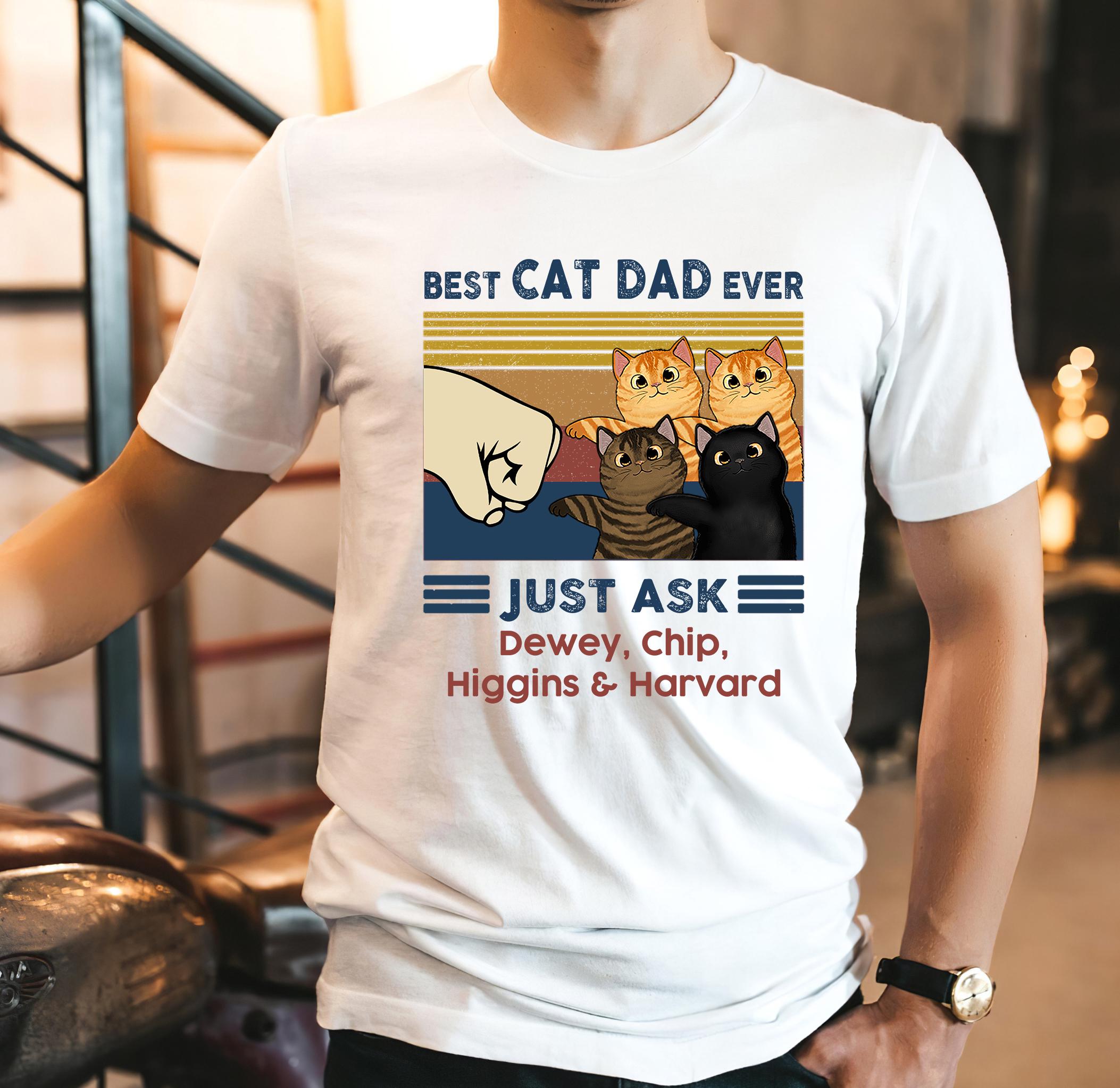 Cat Dad Ever Cat Dad Fathers Personalized Cat Dad Papa Father'S Day Personalized Cat Owners (2)