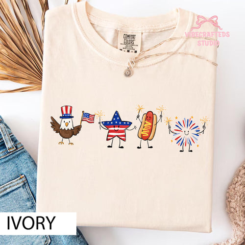 4th July Patriotic Eagle Star Hotdog Firework Tee America Comfort Colors Usa Tee Independence Day (2)
