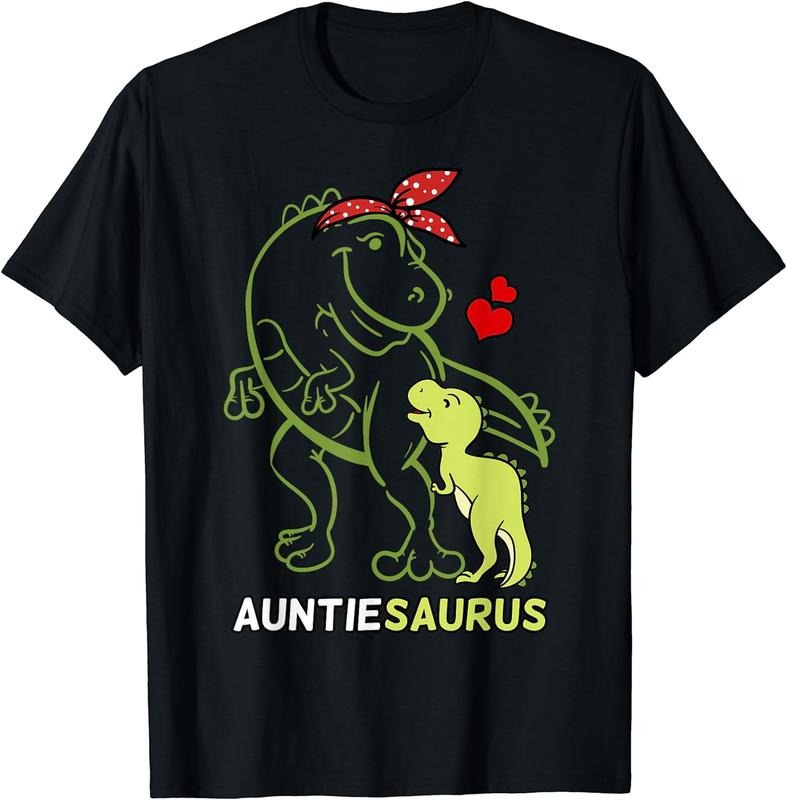 [100% Cotton] Auntiesaurus Auntie Tyrannosaurus Dinosaur Baby T-Shirt Black Hoodie, Sweatshirt | TeeBloomCo.com