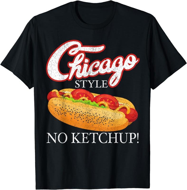 [100% Cotton] Chicago Hot Dog Summer Style 4th Of July No Ketchup Gift T-Shirt Hoodie, Sweatshirt | TeeBloomCo.com