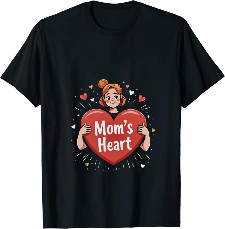 [100% Cotton] Cute Mom Heart Cartoon Love Design T-Shirt For Women Hoodie, Sweatshirt | TeeBloomCo.com