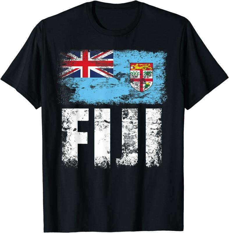 [100% Cotton] Fiji Flag T-Shirt | Fijian Flag Tee Hoodie, Sweatshirt | TeeBloomCo.com