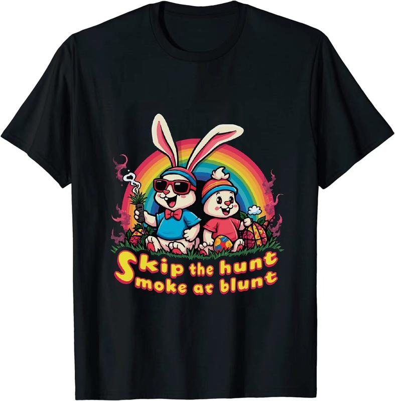 [100% Cotton] High Society Easter 4 20 25 Bunny T - Shirt With Duck And Rainbow Hoodie, Sweatshirt | TeeBloomCo.com