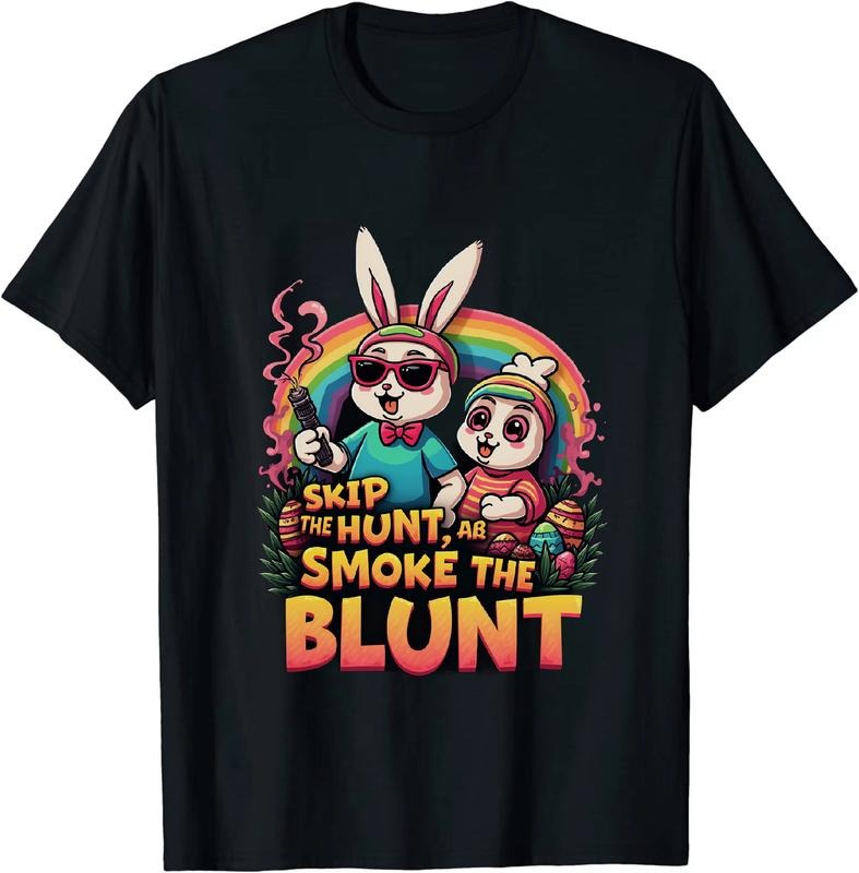 [100% Cotton] Hollywood Heavyweight Easter 4 20 25 Bunny T - Shirt With Duck And Rainbow Hoodie, Sweatshirt | TeeBloomCo.com