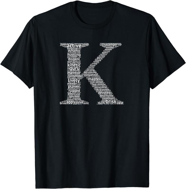 [100% Cotton] Letter K Words Cloud T-Shirts Hoodie, Sweatshirt | TeeBloomCo.com