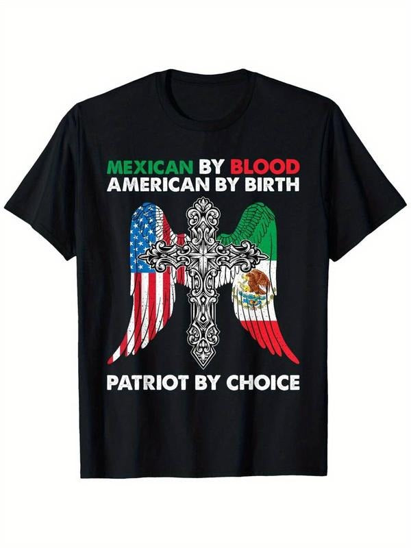 [100% Cotton] Lightweight Design, Patriotic Mexican-American Heritage T-Shirt Hoodie, Sweatshirt | TeeBloomCo.com