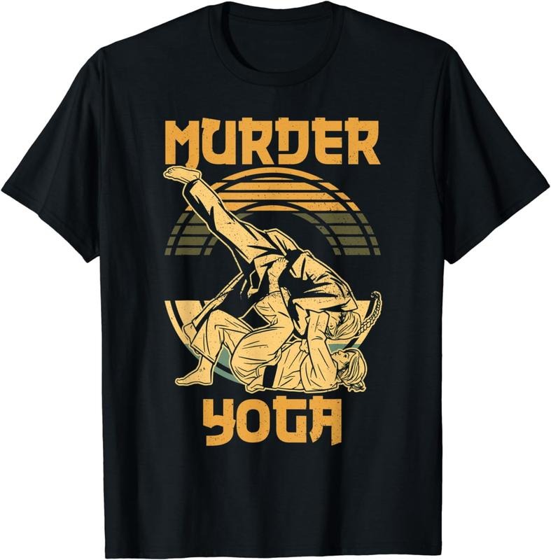 [100% Cotton] Murder Yoga BJJ MMA Vintage Retro Funny Brazilian Jiu Jitsu T-Shirt Hoodie, Sweatshirt | TeeBloomCo.com
