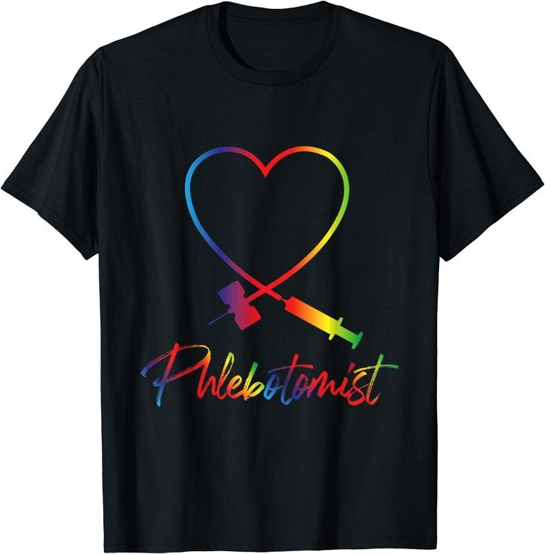 [100% Cotton] Phlebotomist - Needle Heart Healthcare Worker Phlebotomy T-Shirt Black Hoodie, Sweatshirt | TeeBloomCo.com