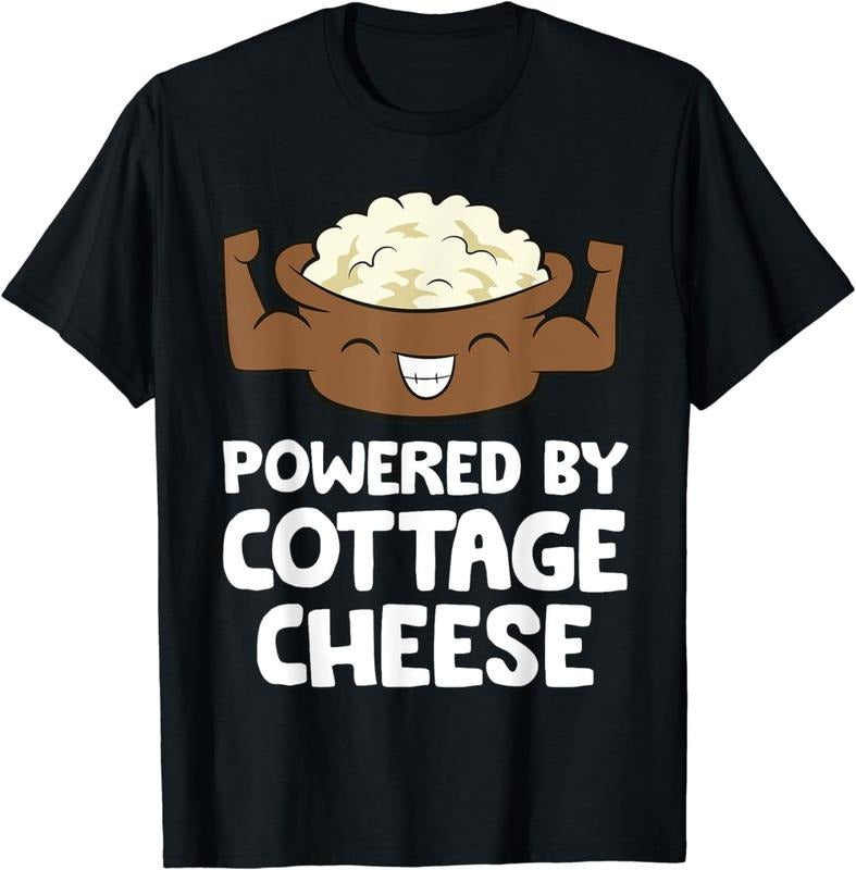 [100% Cotton] Powered By Cottage Cheese T-Shirt Hoodie, Sweatshirt | TeeBloomCo.com