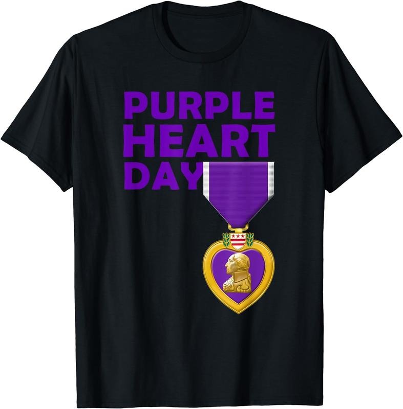 [100% Cotton] Purple Heart Day T-shirt 7 August National Military Day Hoodie, Sweatshirt | TeeBloomCo.com