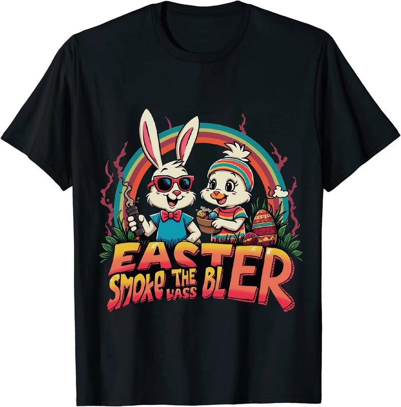 [100% Cotton] Sports Icon Easter 4 20 25 Bunny T - Shirt With Duck And Rainbow Hoodie, Sweatshirt | TeeBloomCo.com