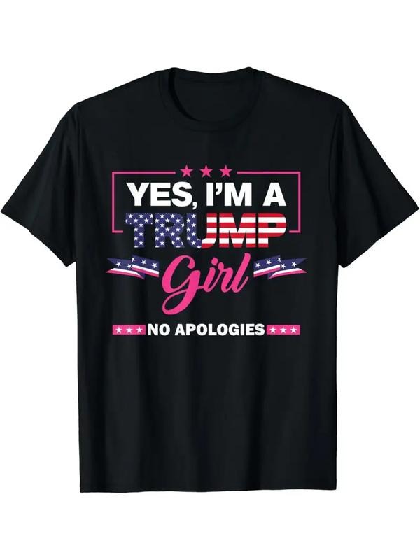 [100% Cotton] Yes I'm A Trump Girl No Apologies 2024 Election Womens T-Shirt Hoodie, Sweatshirt | TeeBloomCo.com