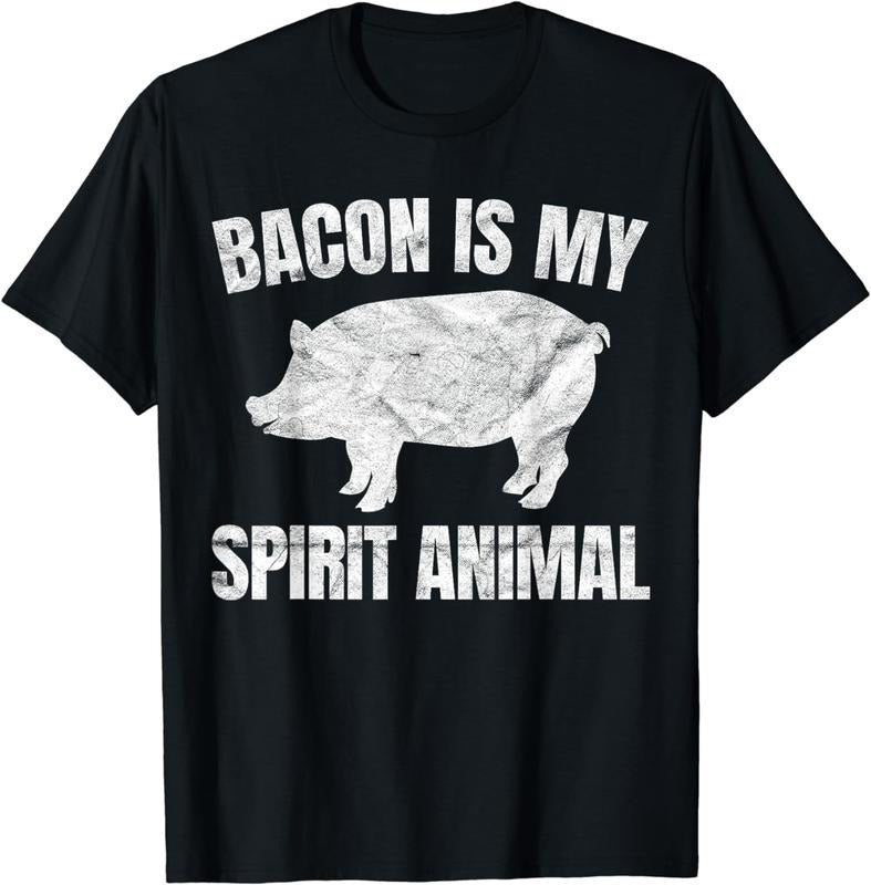 [100% Cotton]Bacon Is My Spirit Animal Gift Retro BBQ Costume Pork Grill T-Shirt Hoodie, Sweatshirt | TeeBloomCo.com