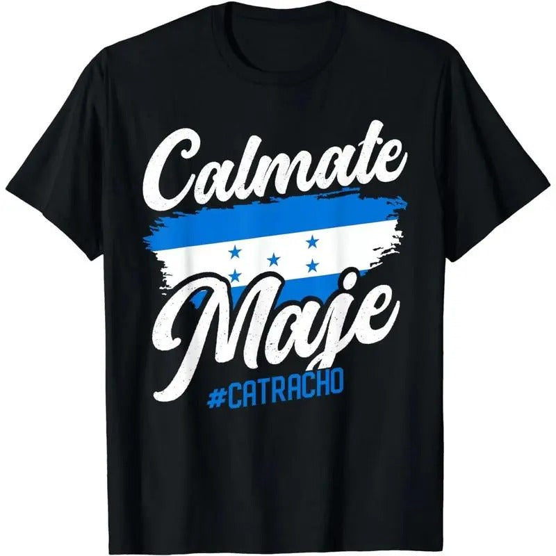 [100% Cotton]Baleada Honduran Honduras Flag Catracho Calmate Maje T-Shirt Slogan Tees Crew Necks Hoodie, Sweatshirt