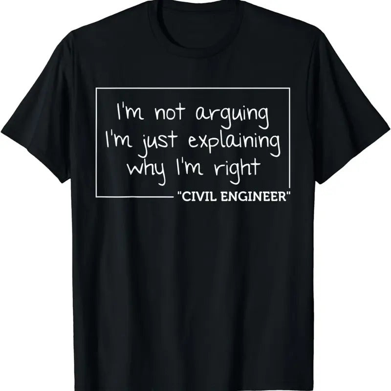 [100% Cotton]CIVIL ENGINEER Gift Funny Job Title Profession Birthday T-Shirt
