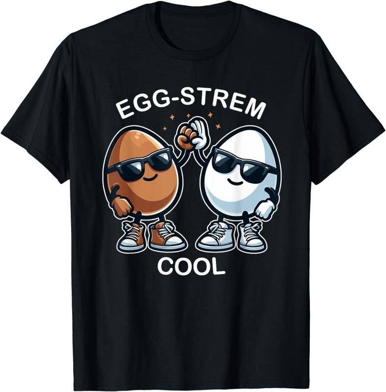 [100% Cotton]Egg-Strem Cool Lover Breakfast Eggs with Sunglasses T-Shirt Hoodie, Sweatshirt | TeeBloomCo.com