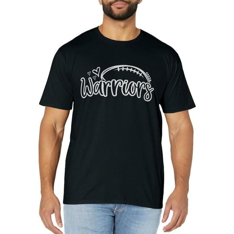 [100% Cotton]Football Warriors School Sports Fan Team Spirit T-Shirt Hoodie, Sweatshirt | TeeBloomCo.com