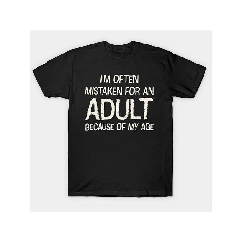 100% Cotton Funny Graphic Tee - Men's Humorous Summer Casual T-Shirt