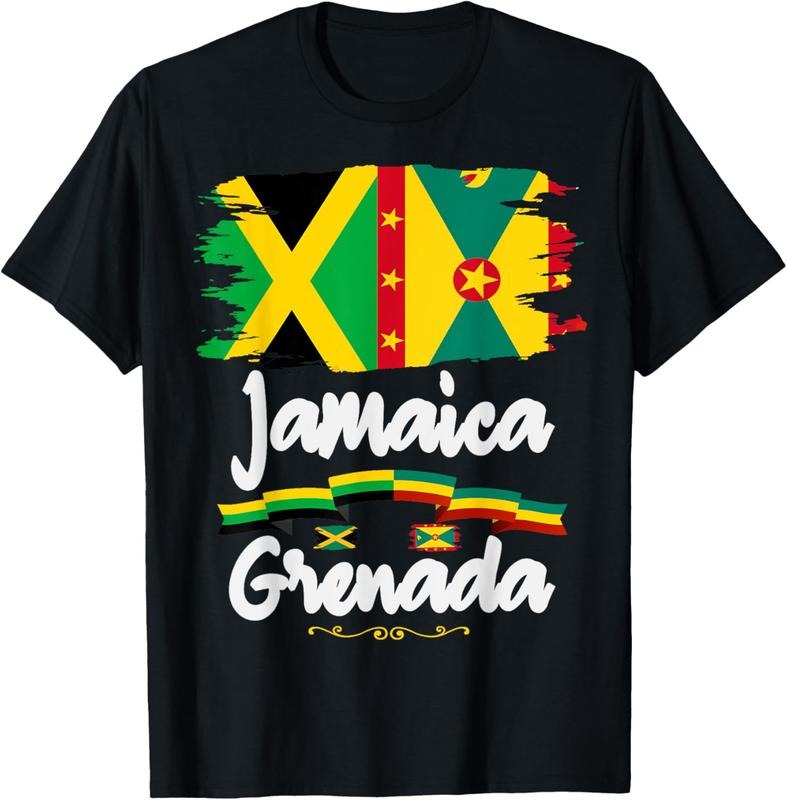 100% Cotton Grenada & Jamaica Flag Idea For  With Grenada Flag T-Shirt Hoodie, Sweatshirt | TeeBloomCo.com