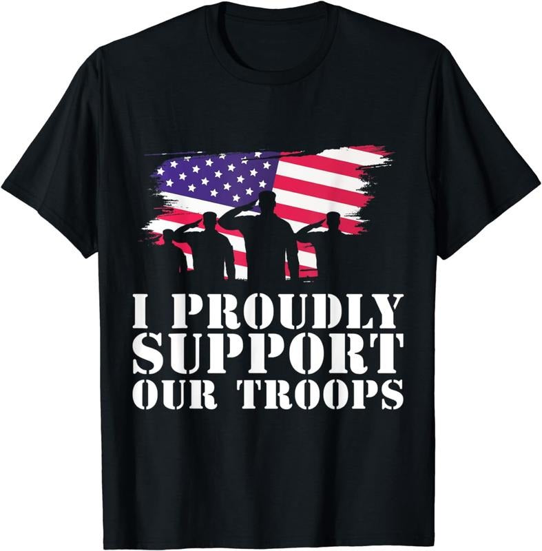 [100% Cotton]I Proudly Support Our Troops Veterans Day T-Shirt Hoodie, Sweatshirt | TeeBloomCo.com
