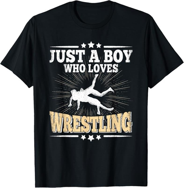 100% Cotton Just A Boy Who Loves Wrestling Funny Wrestle Lover Wrestler T-Shirt Hoodie, Sweatshirt | TeeBloomCo.com