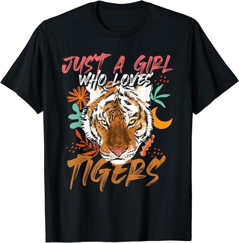 [100% Cotton]Just A Girl Who Loves Tigers Tiger T-Shirt Hoodie, Sweatshirt | TeeBloomCo.com