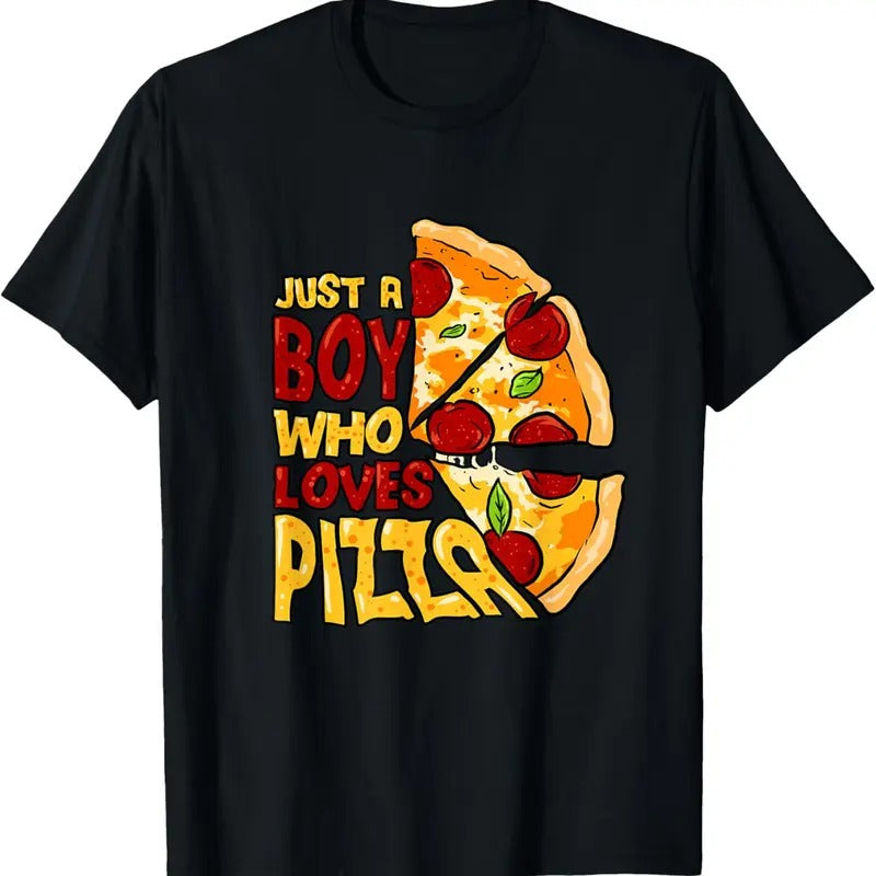100% Cotton Just a Boy who loves Pizza T-Shirt Hoodie, Sweatshirt | TeeBloomCo.com