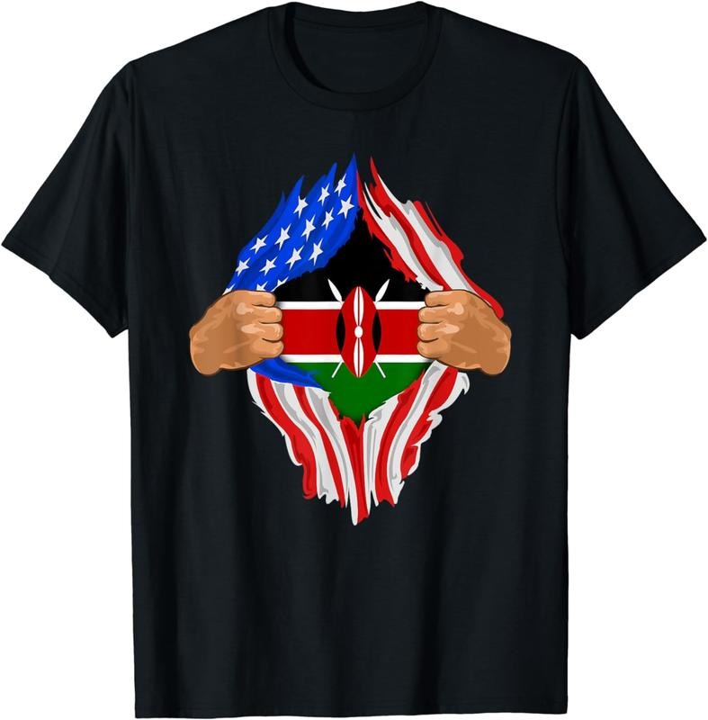 [100% Cotton]Kenyan Blood Inside Me T-Shirt | Kenya Flag Gift Hoodie, Sweatshirt | TeeBloomCo.com