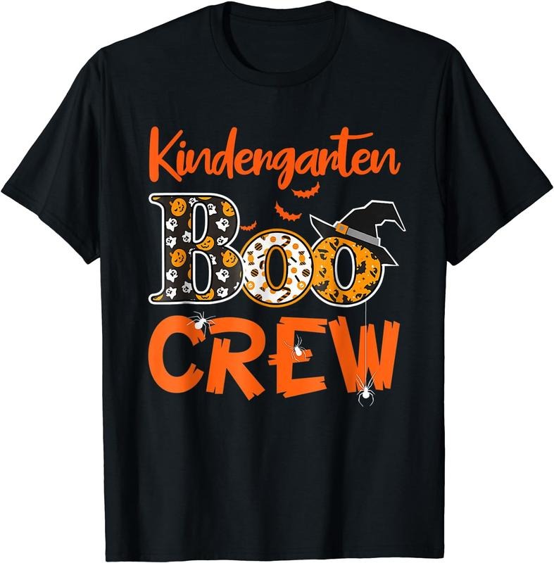 [100% Cotton]Kindergarten Boo Crew Teachers Students Halloween Costume T-Shirt Hoodie, Sweatshirt | TeeBloomCo.com