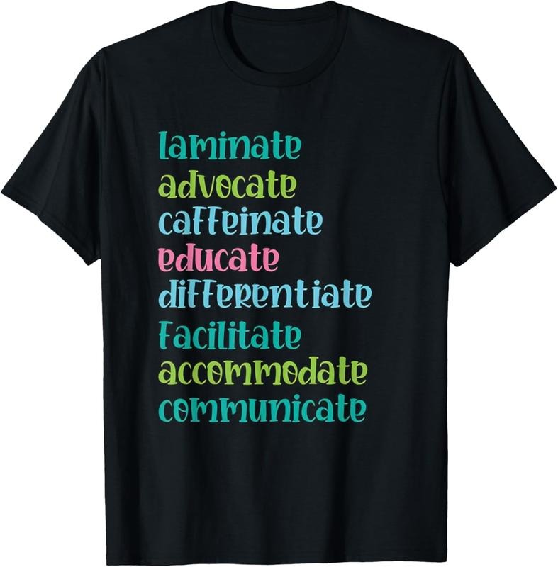 [100% Cotton]Laminate Advocate Caffeinate Educate Differentiate Teacher T-Shirt Hoodie, Sweatshirt | TeeBloomCo.com